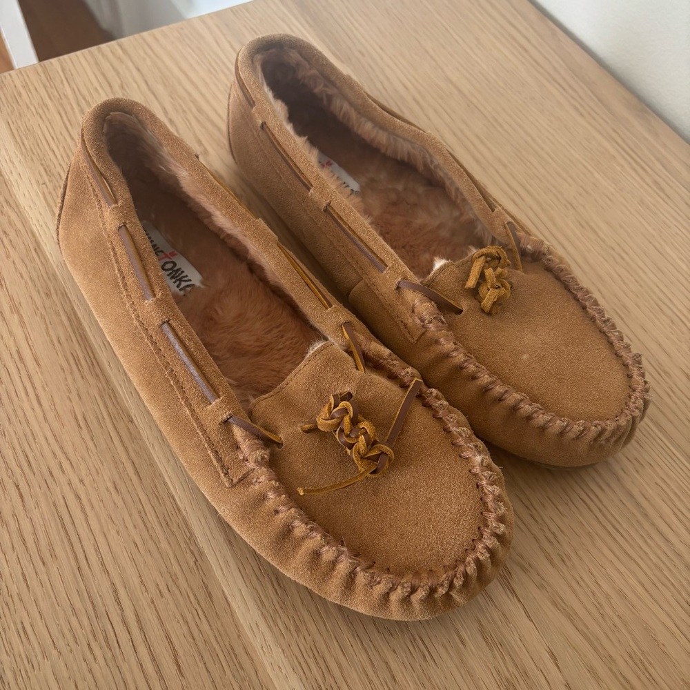 Minnetonka Brown Suede Moccasins